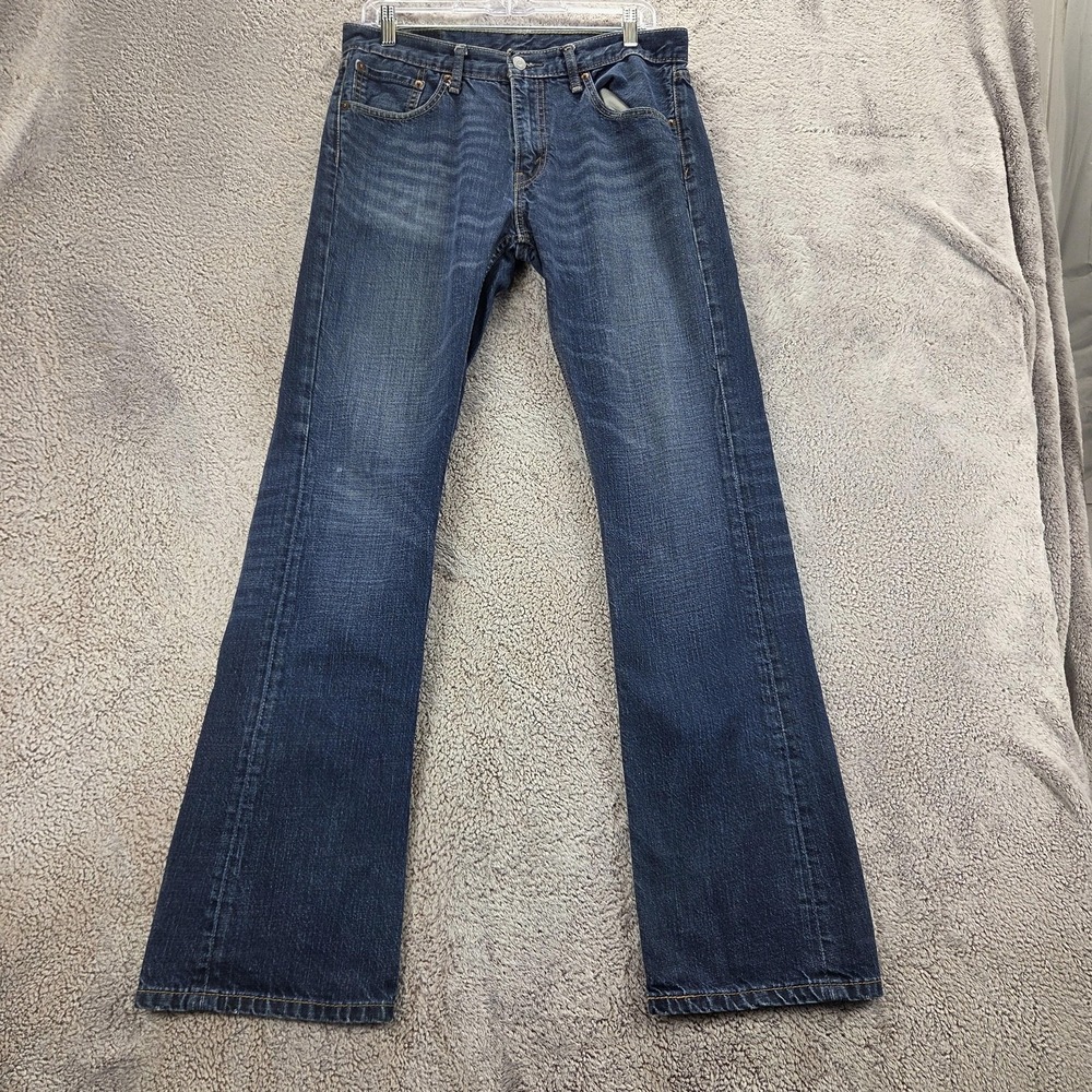 Levis 527 Jeans Mens 32x34 Blue Medium Wash Slim Bootcut Denim Zip Fly